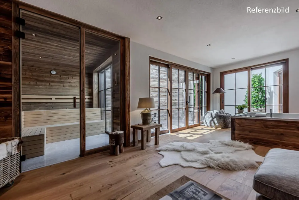 Saunabereich in einem Chalet